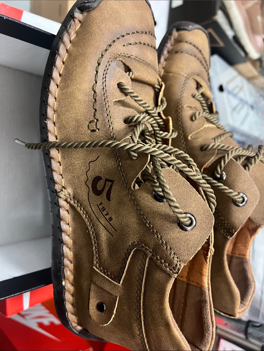 Fashion Brown Lace-Up Suede Men's Shoes